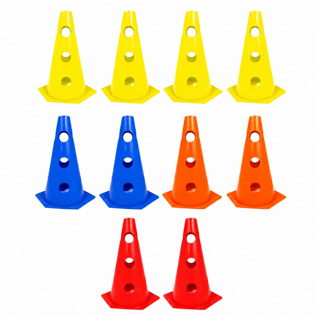 10x Mini Cone Unitário Sinalização Esportivo 23cm Agilidade Furado