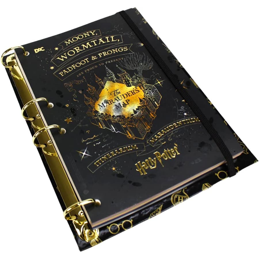 Fichário Caderno Argolado Colegial Harry Potter Mapa do Maroto c/elástico DAC 144 Folhas 185x250mm