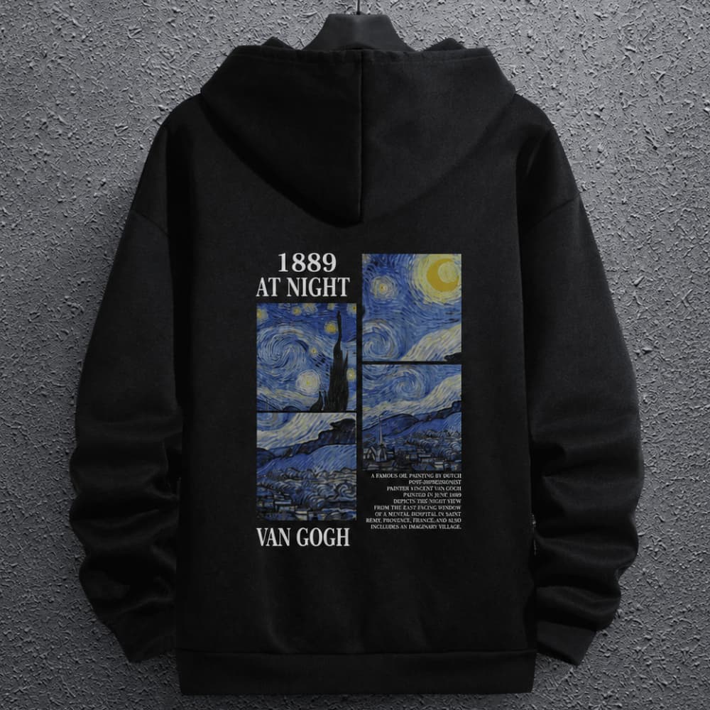 Moletom Masculino Careca Blusa Feminina Van Gogh Noite Estrelada Casaco Flanelado Com Ou Sem Capuz