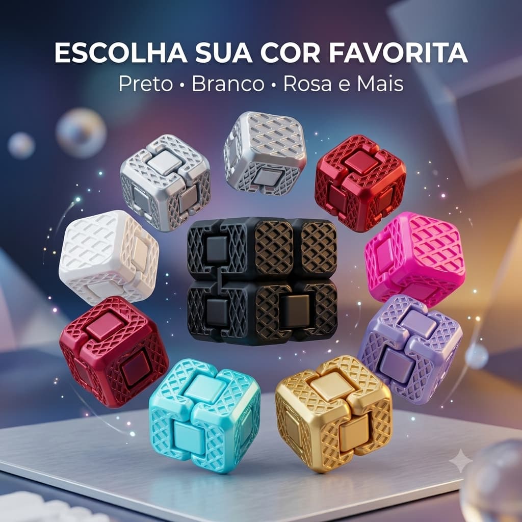 Cubo Fidget Antiestresse 3D | Brinquedo Sensorial para Ansiedade e Concentração