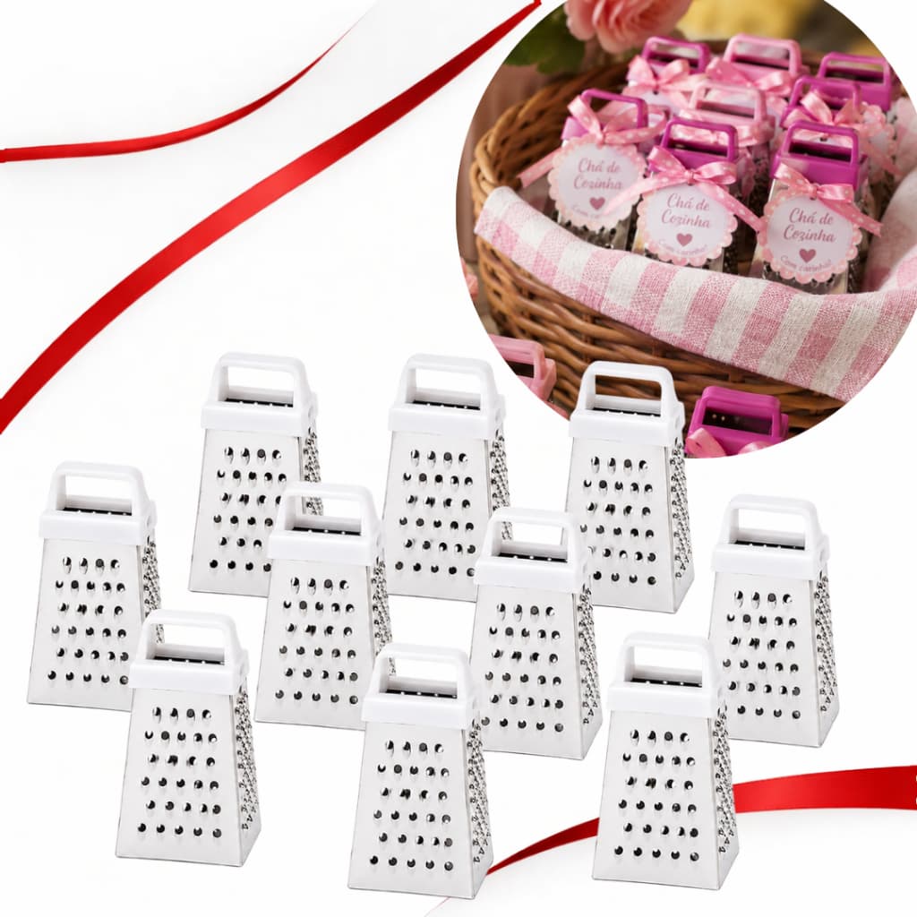 Kit Mini Ralador Lembrancinhas Chá de Cozinha Rala Queijo Alho