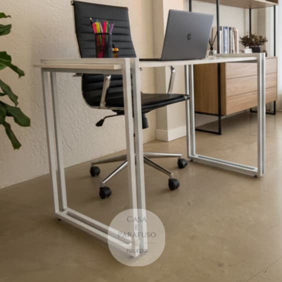 Mesa Escritório Industrial, Pé Duplo, Estrutura Reforçada  -103