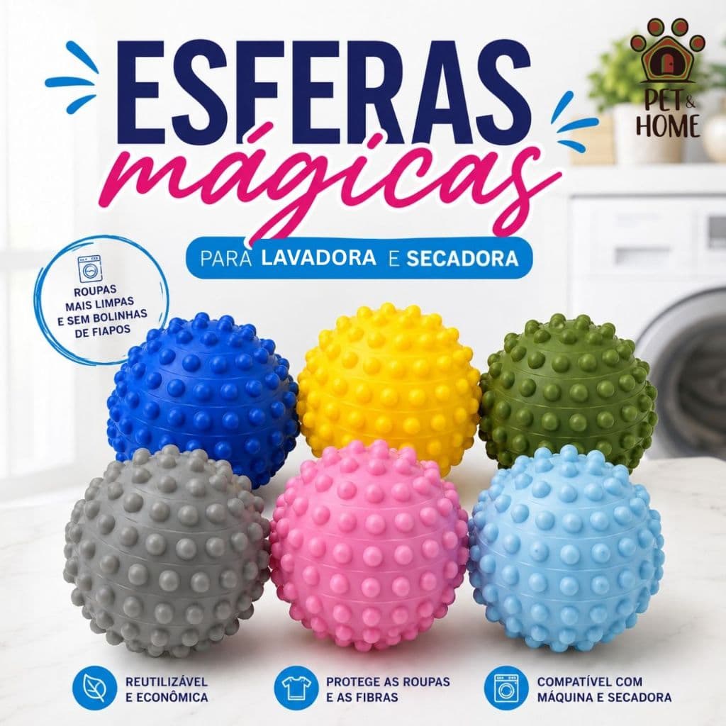 6un Bolinhas Mágicas Para Lavadora e Secadora De Roupa Dryer Magic Balls Esferas Amaciantes de Roupas