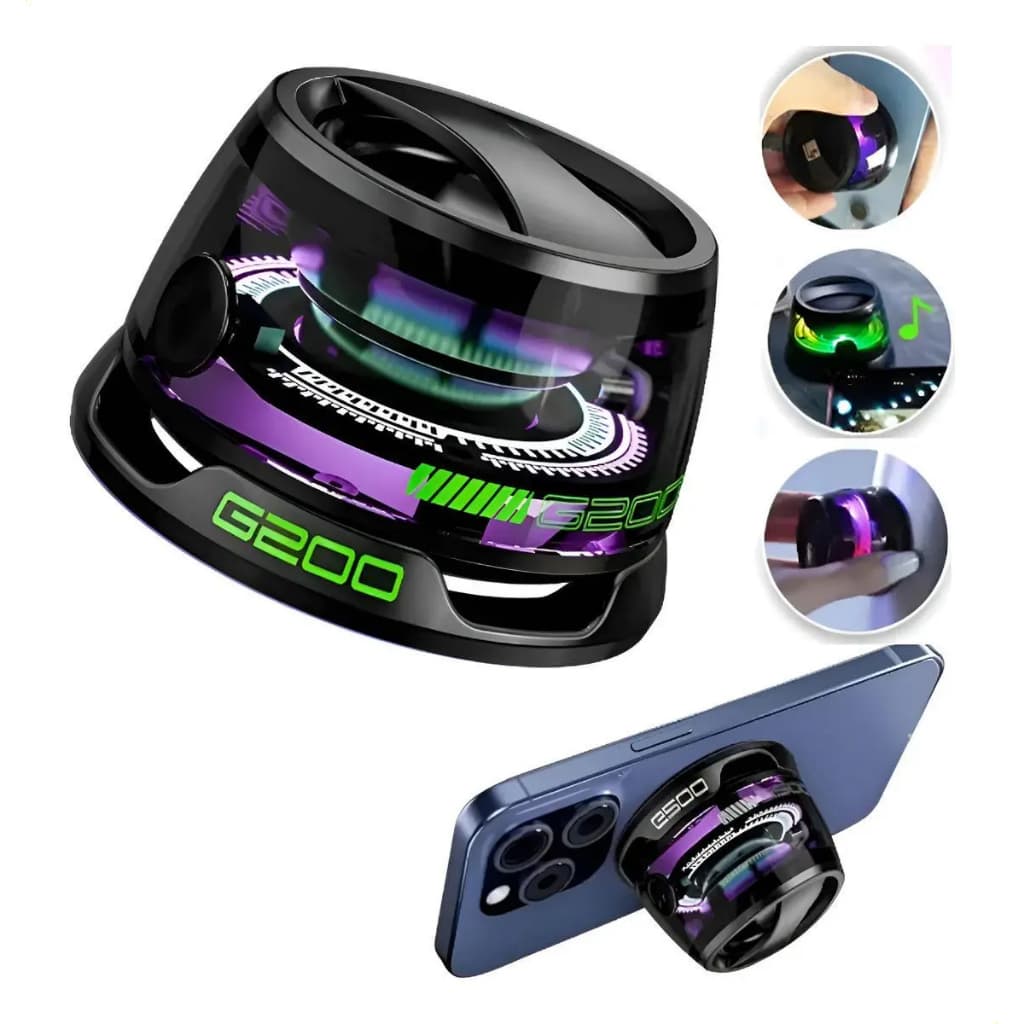 Mini Caixa De Som Bluetooth Portátil Magnética Megasafe Com Rgb Celular Game
