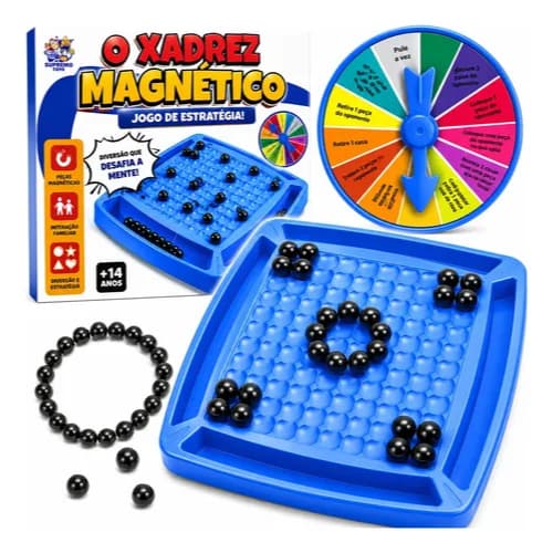 Magnet Chess Jogo De Xadrez Magnético Para Adultos e Crianças Brinquedo Infantil 20 Esferas Tabuleiro Lógica