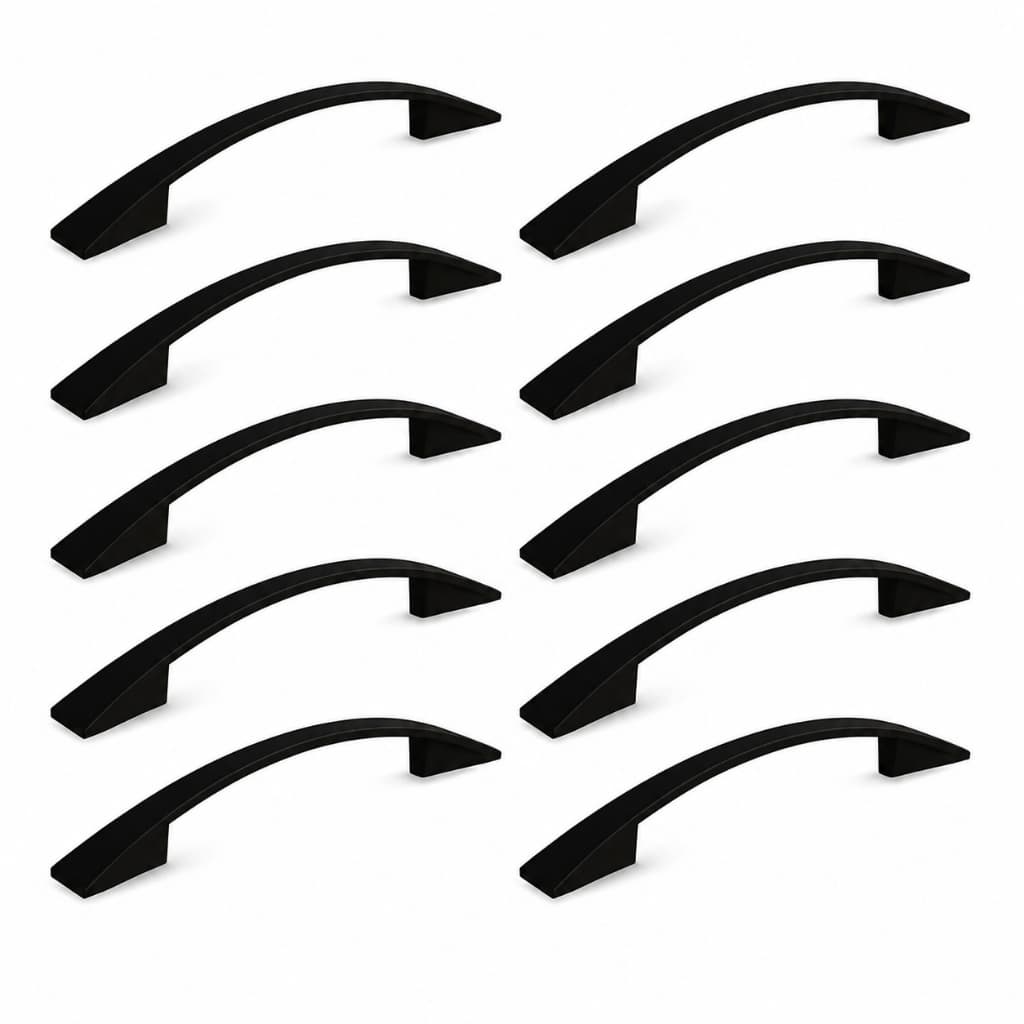 Kit 10 Puxadores IL 2092 Preto 96mm Moveis Armarios Gavetas Portas