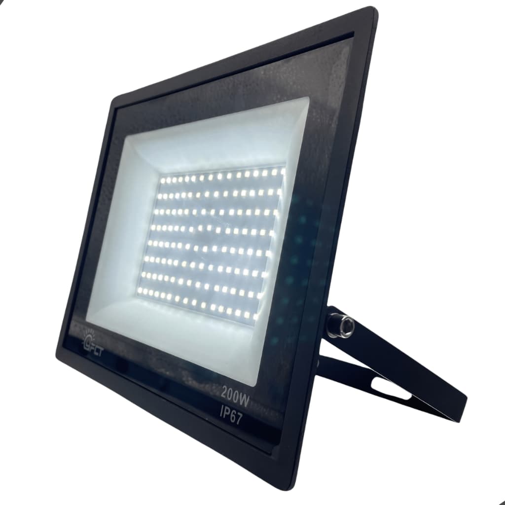Kits Refletor LED 200W Holofote Bivolt IP67 Prova D'Água Branco Frio 6500K Área Externa Jardim Fachada Garagem Luz Forte