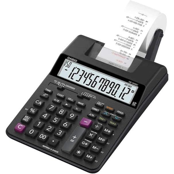 Calculadora de Mesa com Bobina/Impressão Casio HR-100RC - Preta