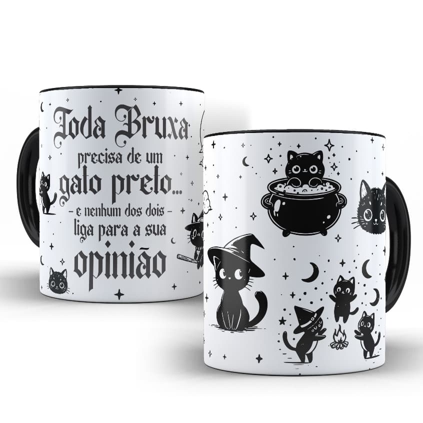 Caneca Toda Bruxa Precisa de um Gato Preto
