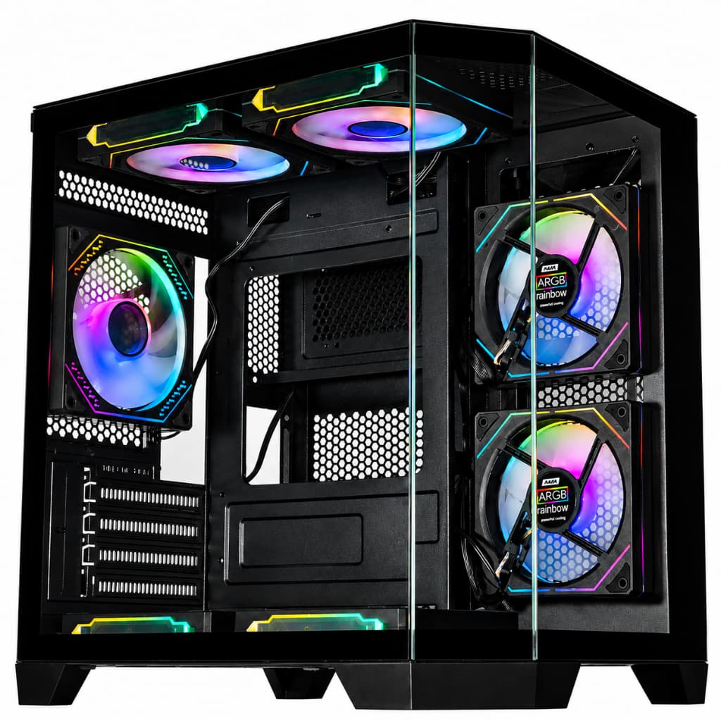 Gabinete Cube Gamer K-Mex CG-0620 Preto Micro-ATX até 7 Ventiladores