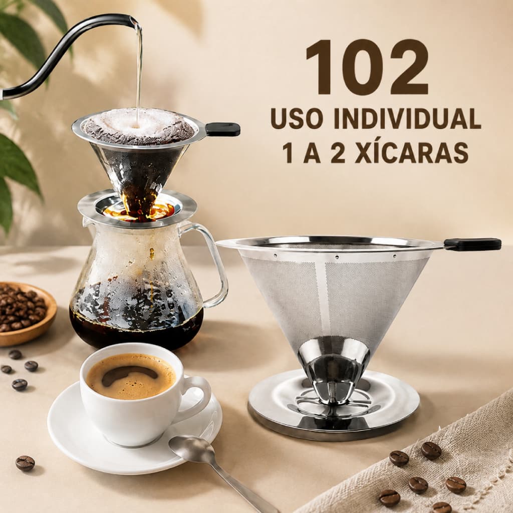 Coador Café Inox 304 Reutilizável Tamanho 102
