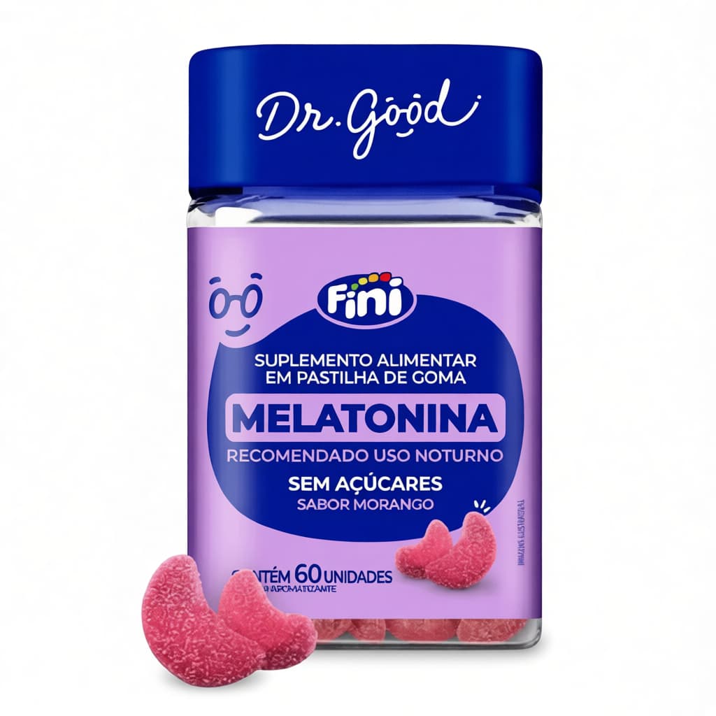 Melatonina Gummy Dr. Good 60 Unid Sabor Morango Sem Açúcar