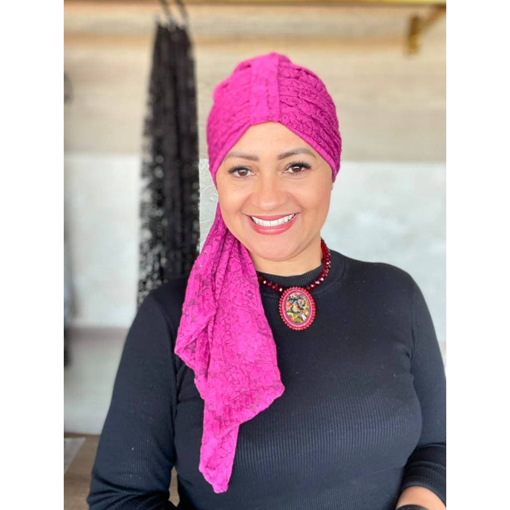Turbante Acacia + faixa malha de lese quimioterapia alopecia acessório