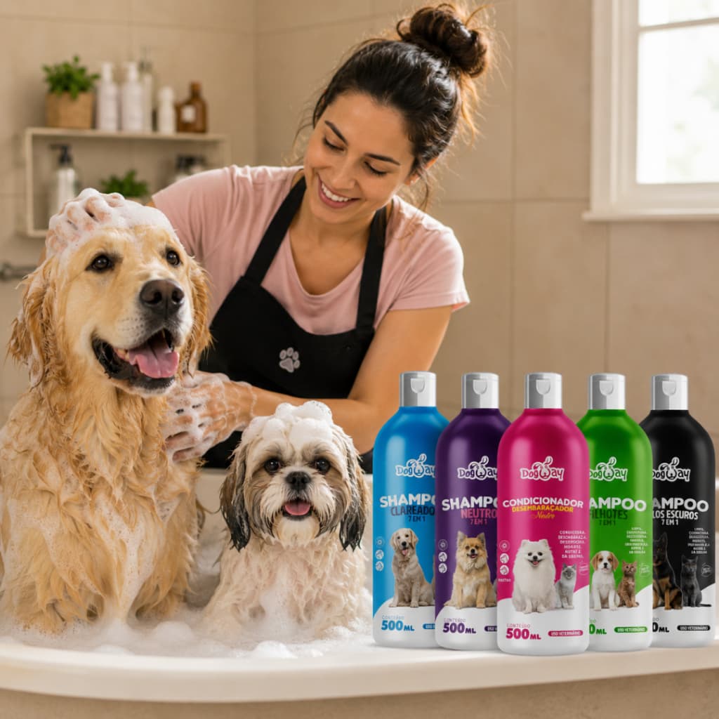 Kit Shampoo 7 em 1 Condicionador Neutro Cães Gatos