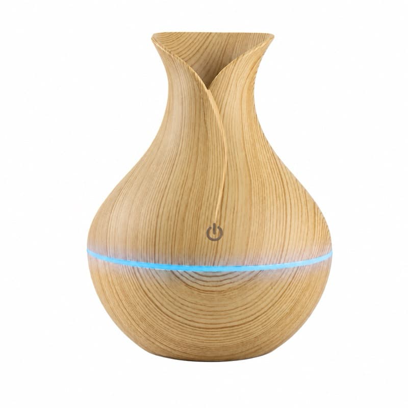 Difusor Umidificador De Ambiente Elétrico Textura Madeira Led Touch Difusor De Óleo Essencial Climatizador