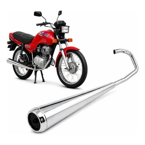 Escapamento Escape Moto Modelo Original Pro Tork Motos Honda Cg Titan 1995 1996 1997 1998 1999 Cromado Silencioso