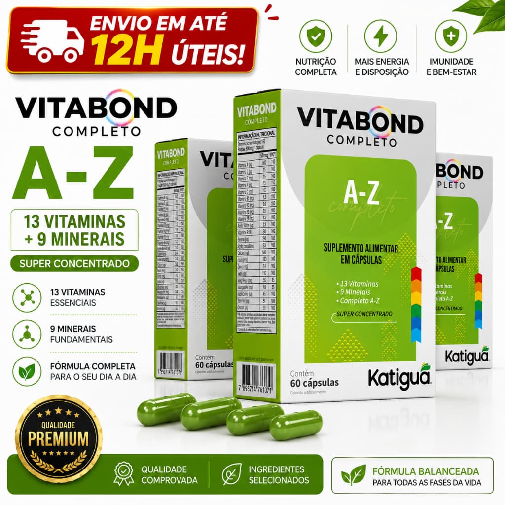 Multivitamínico Polivitamínico Vitamina A Z 13 Vitaminas 9 Minerais 60 Caps