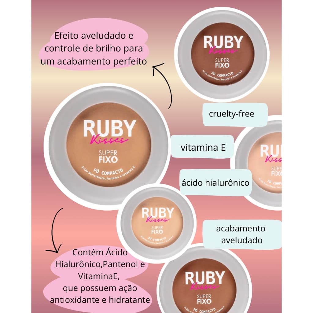 Pó Compacto Super Fixo - Ruby Kisses