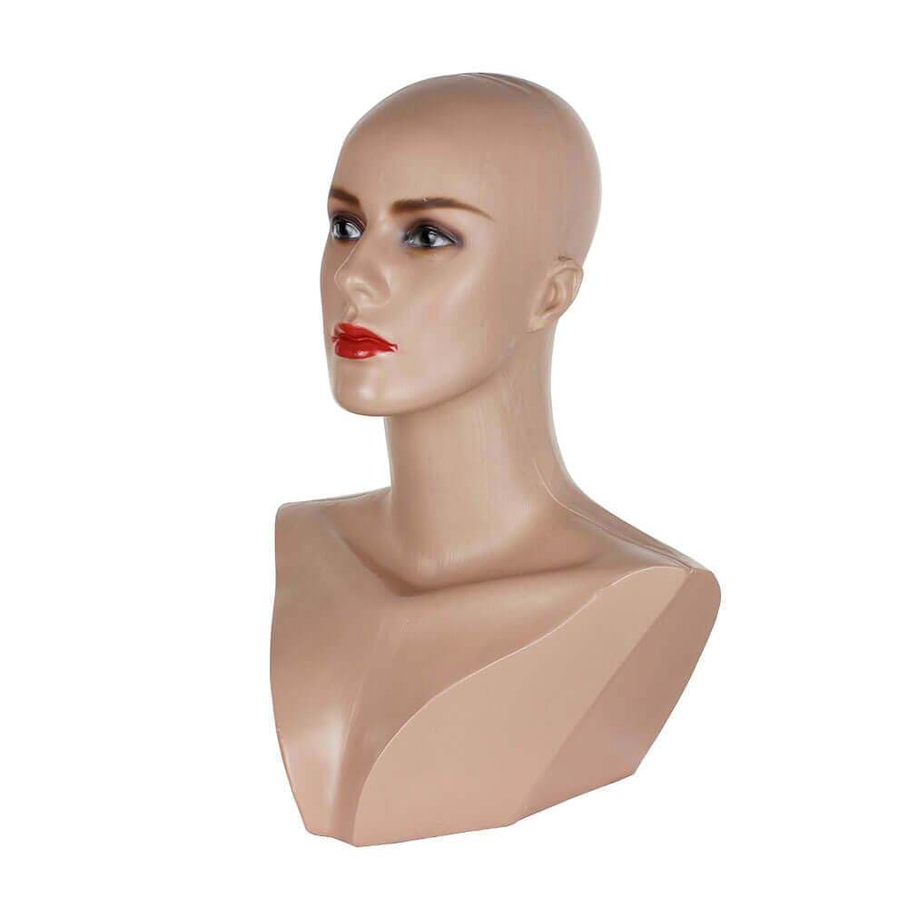 EXPOSITOR DE PERUCA CABEÇA MAQUIADA BUSTO DE JOIAS FEMININO PARA LOJA E BALCÃO
