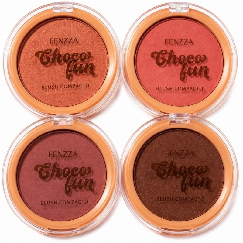 Blush Fenzza Choco Fun Compacto Alta Pigmentação Maquiagem Facial Rosado Efeito Natural