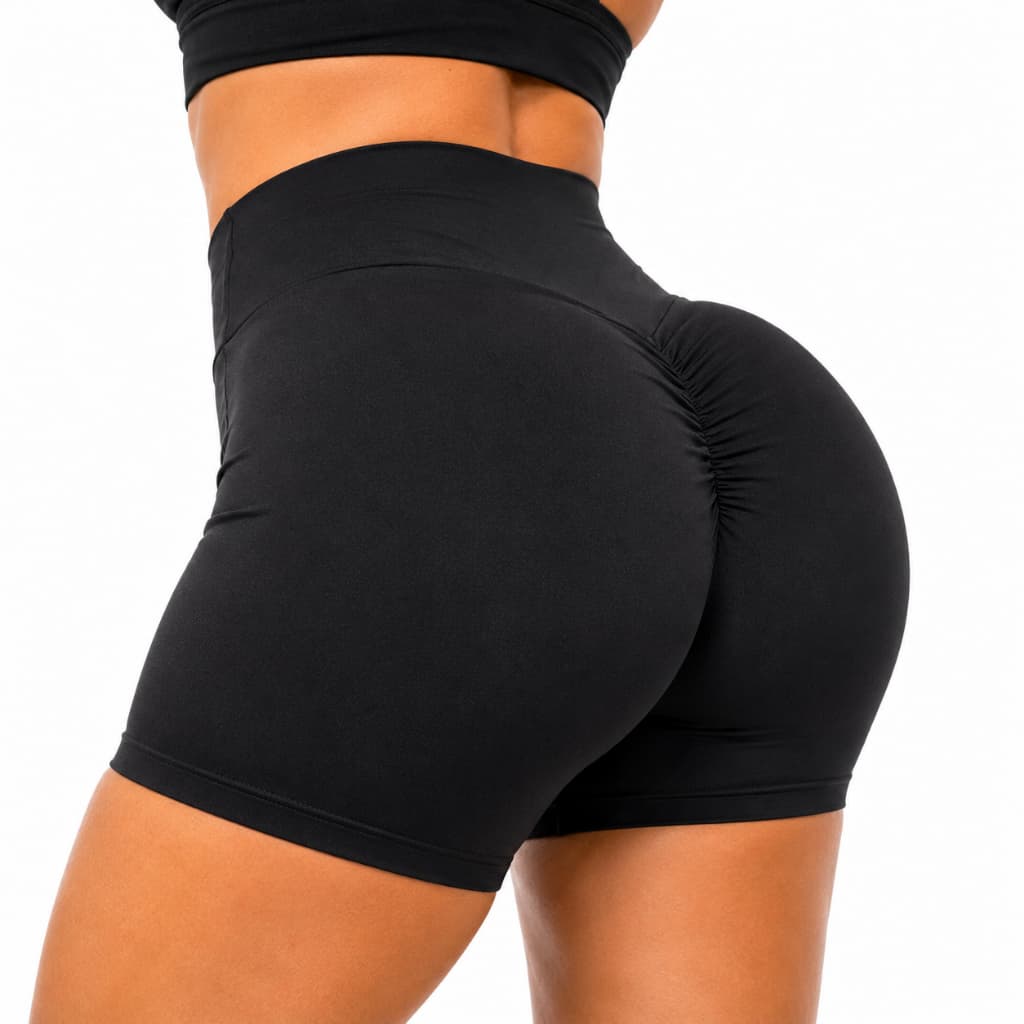 Shortinho Sem Bolso Fitness Cintura Alta empina Bumbum Treino Corrida  Zero Transparência