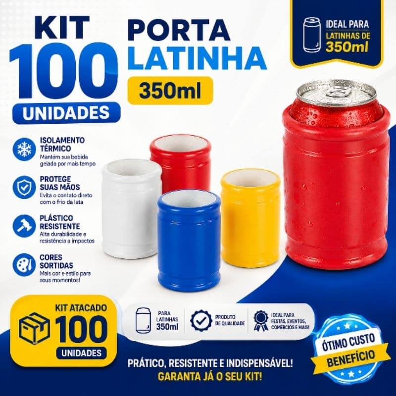 KIT 100 PORTA LATINHA 350ML CAMISINHA GARRAFA — ATACADO