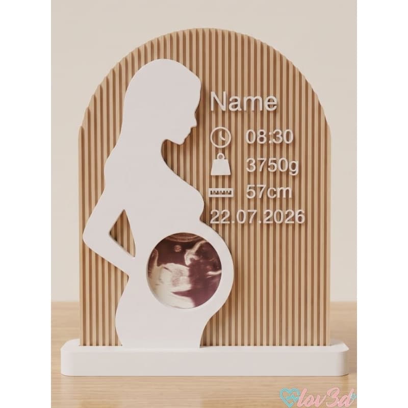 Porta-Retrato Gestante  Personalizado – Dados do Nascimento e Ultrassom