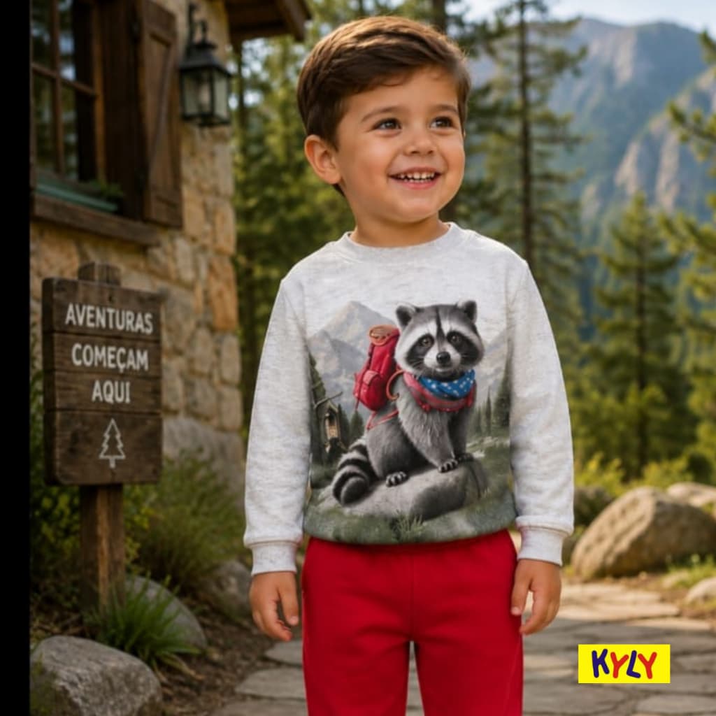 Conjunto infantil moletom flanelado  menino Kyly tamanhos  1 ao 3 1001577