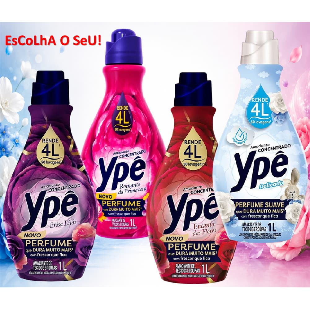 Amaciante Concentrado YPÊ  1 Litro  * Escolha o Seu: *