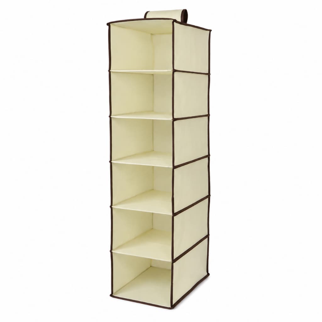 Organizador Vertical Dobrável 120cm Com 6 Prateleiras Para Closet Armário Roupas E Sapatos