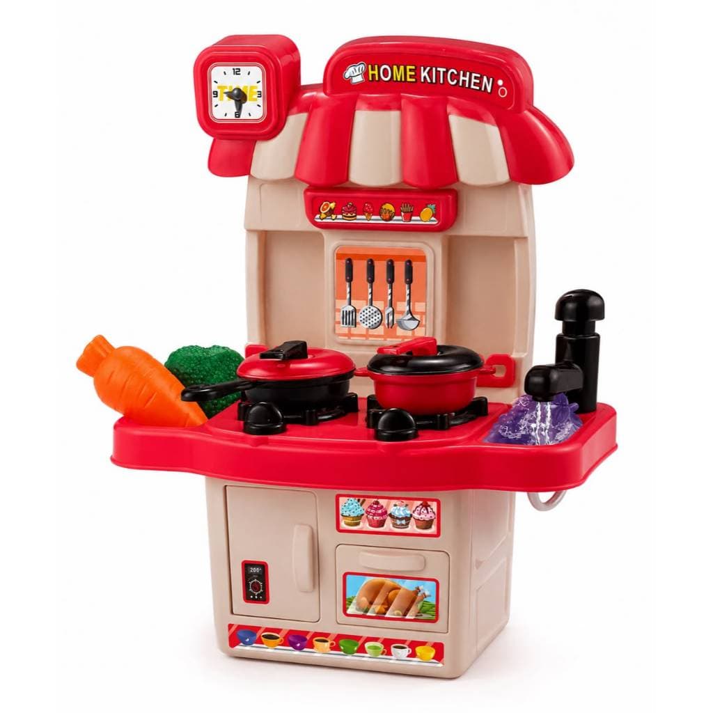 Mini Cozinha Infantil Completa Brinquedo Educativo Sai Água de Verdade Pia Geladeira Fogão +20 Acessórios