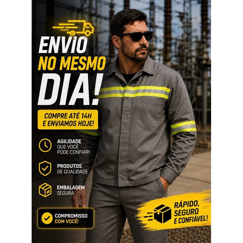 Conjunto Nr10 Risco 2 Eletricista Anti Chamas