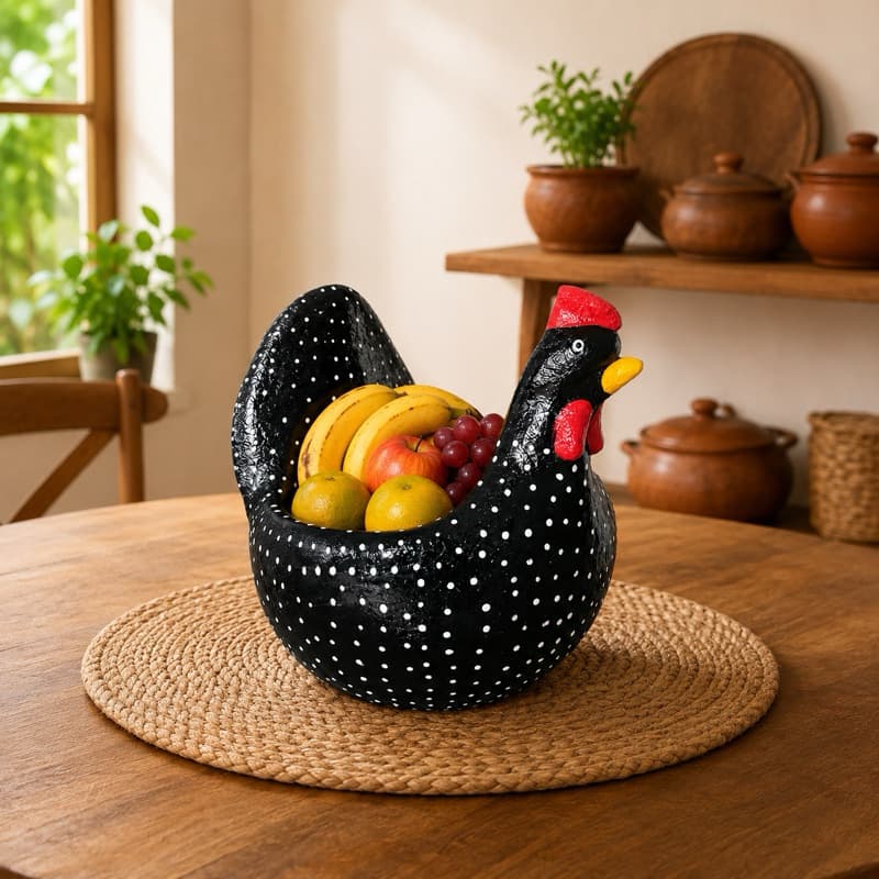 Galinha Porta Ovos Artesanal Fruteira Porta Utensílios Decorativa Cozinha Rústica Presente Afetivo