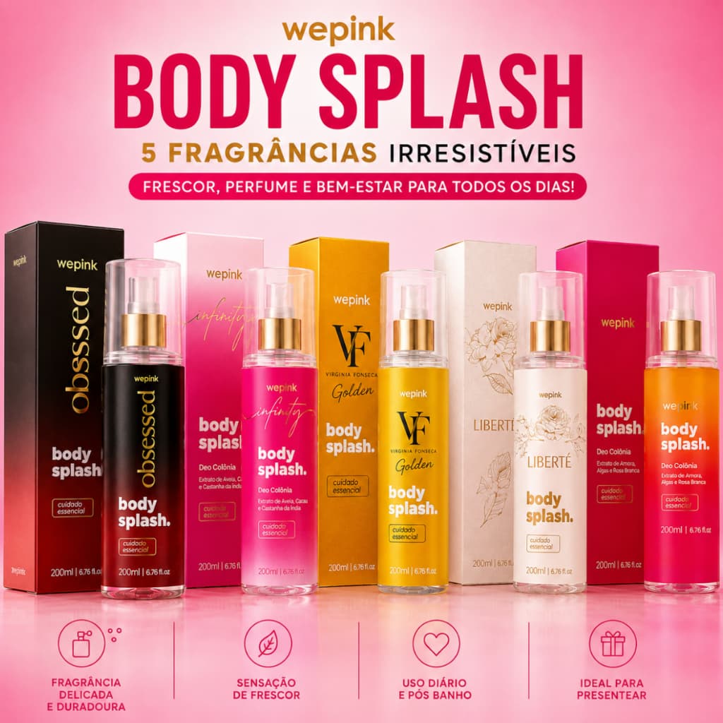 Body Splash Virgínia W3p1nk 200ml Original Feminino Obsessed Infinity Liberté VF Golden | Unitário, Sortido ou Kit cm 4