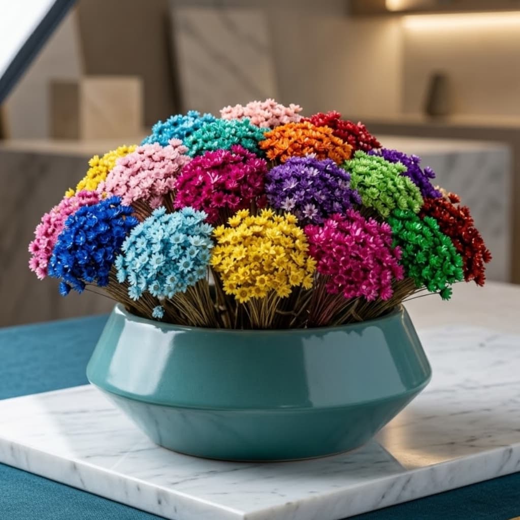 Flor Sempre Viva Desidratada Buquê 200 Até 800 Flores Decoração Arranjos Vasos Todas as Cores 1,2,3 Ou 4 Buquês Premium