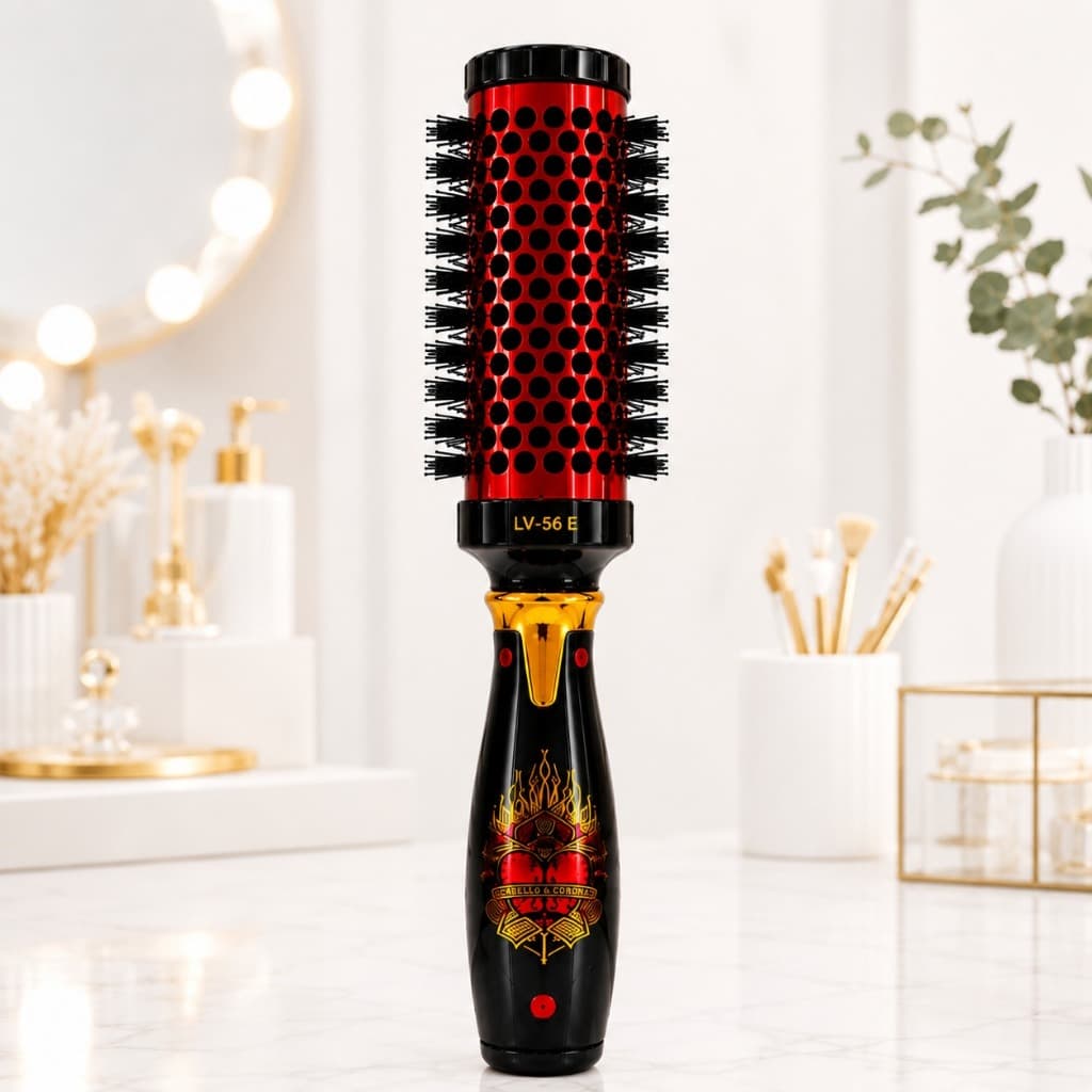 Escova Profissional Térmica com Cerdas Duplas Alisadora Modeladoras Profissional LV-56 Luxo
