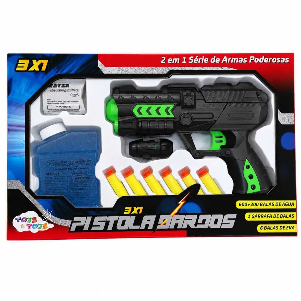 PISTOLA LANÇA DARDOS 3 EM 1