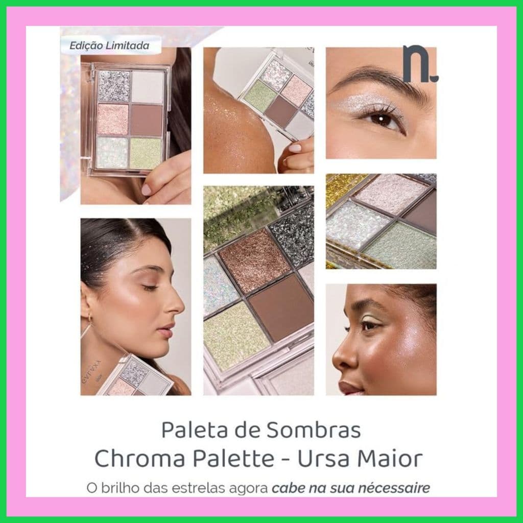 NINA PALETA DE SOMBRAS 06 CORES CHROMA PALETT GALAXY