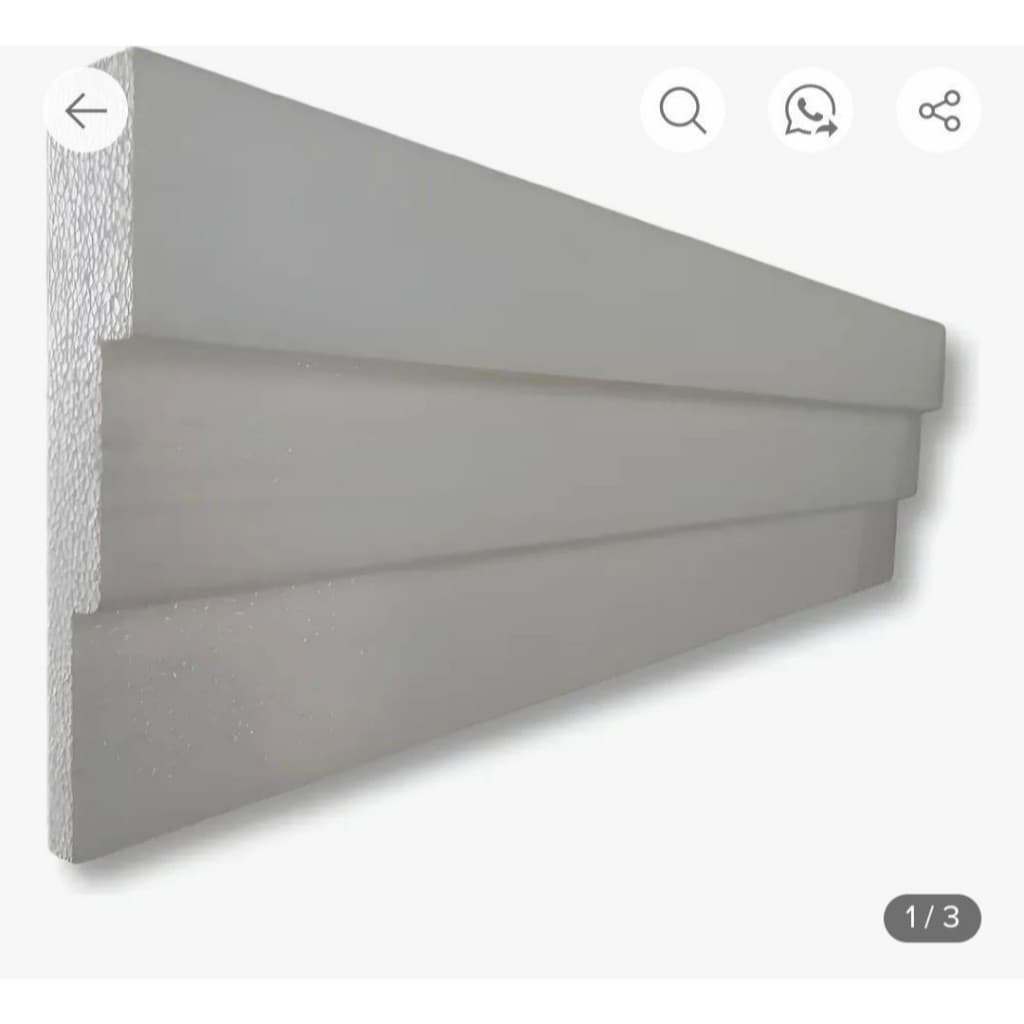 Moldura de Isopor cru (EPS) "Escadinha" 3x30x100 cm (KIT 10 metros)
