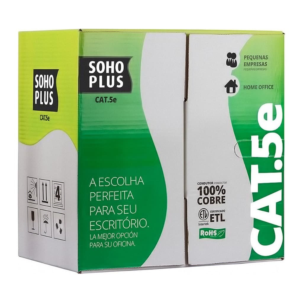Cabo de Rede Furukawa Cat5e LSZH Sohoplus Azul Caixa 305 Metros Cabeamento Estruturado Rede Corporativa