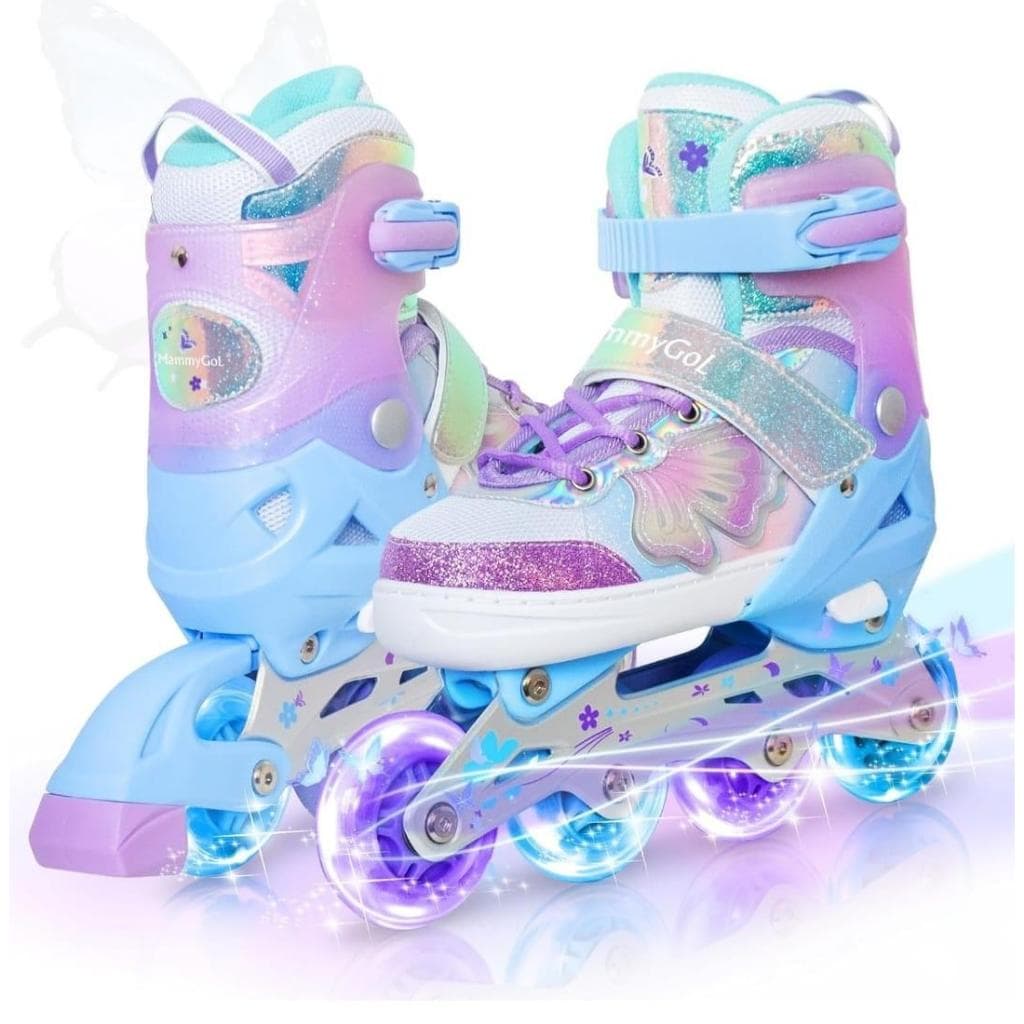 🛼✨ PATINS DE LED SEREIA– DIVERSÃO, ESTILO E MUITO BRILHO/ KIT PROTEÇAO ✨🛼