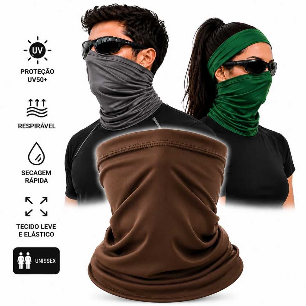 Bandana Multiuso UnissexMáscara de proteção, balaclava, cachecol.  Na cabeça: Faixa de cabelo, touca (beanie), bandana e