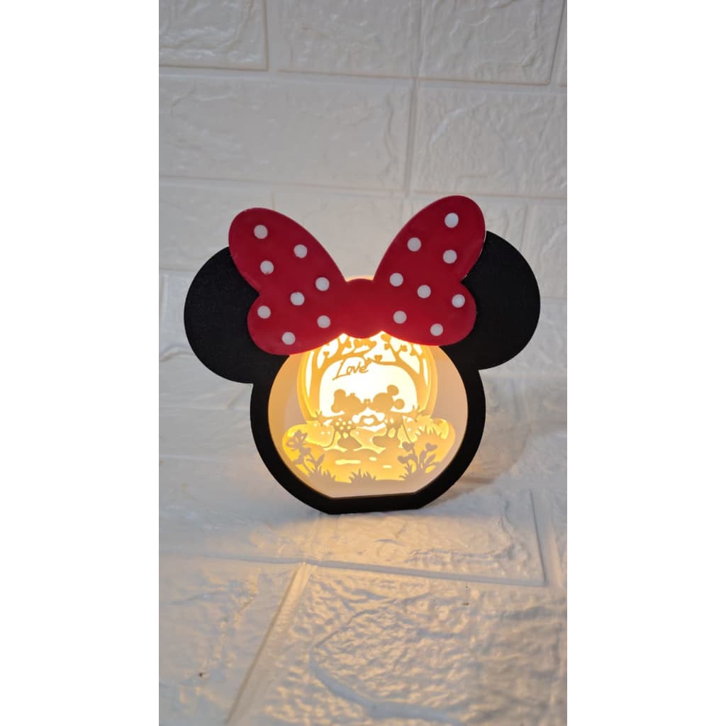 Luminária LED Minnie Mouse Decorativa Abajur Infantil Luz Quente Presente Criativo Decoração Quarto