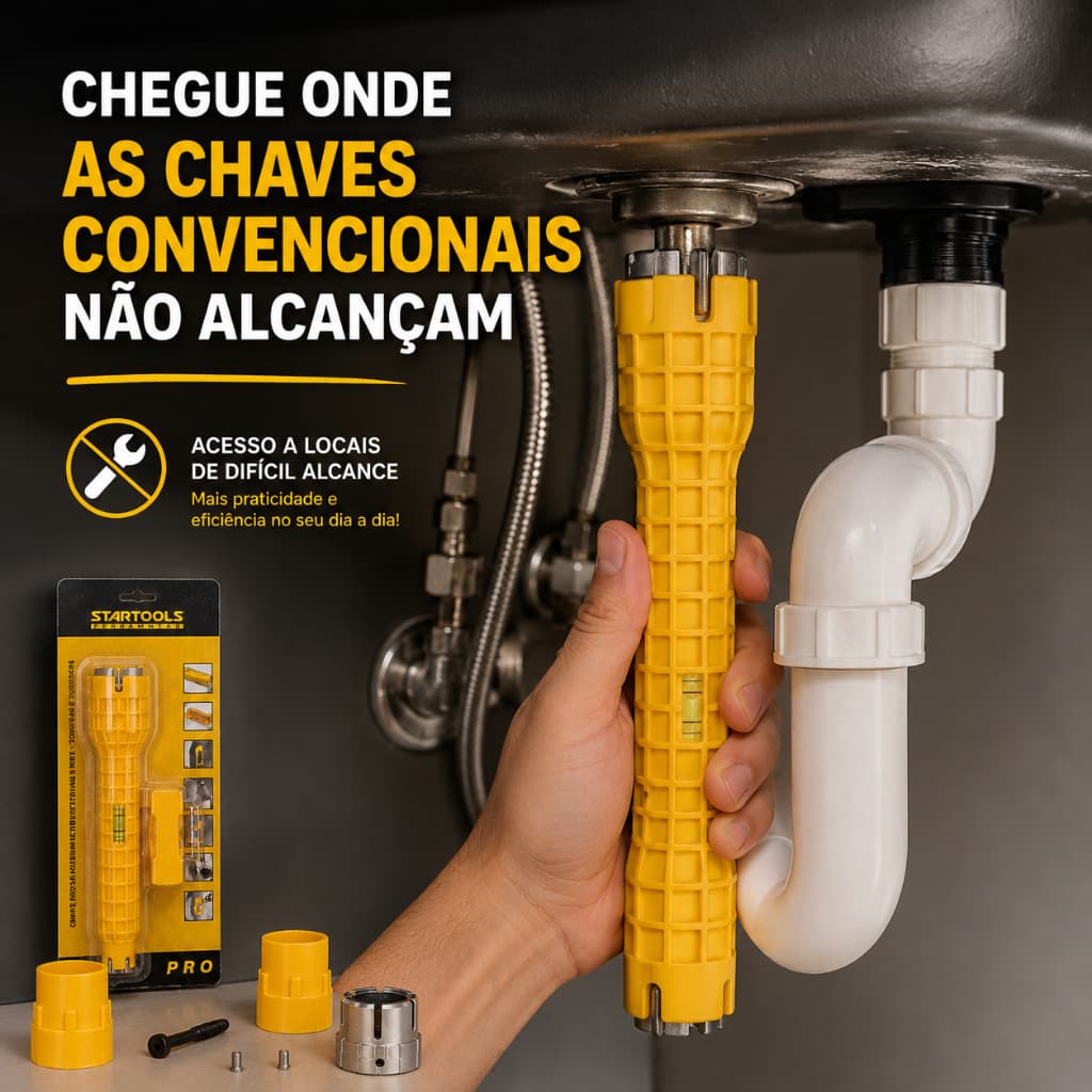 Chave Hidraulica Multiuso Torneira Sifao Porca Kit 5 Pecas Startools