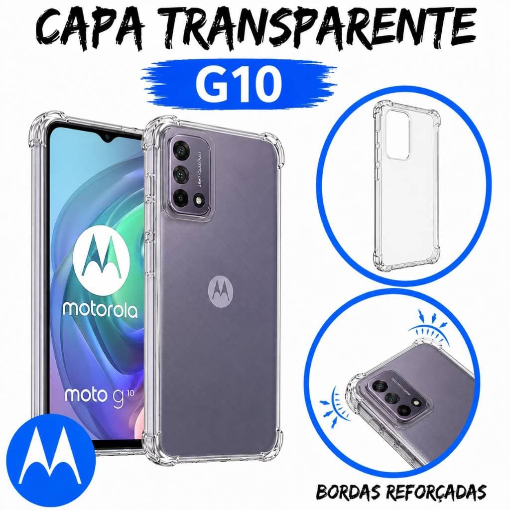 Capa Transparente com borda Anti Impacto Moto G10