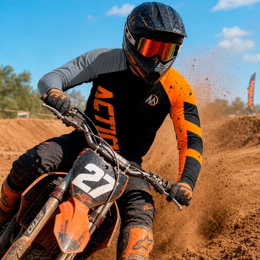 Camisa Motocross Piloto Moto Manga Longa Racing Trilha Camiseta