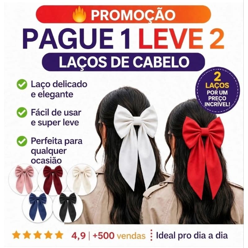 Laço Boutique Grande Feminino Premium | Laço Coquette | Presilha Bico de Pato.