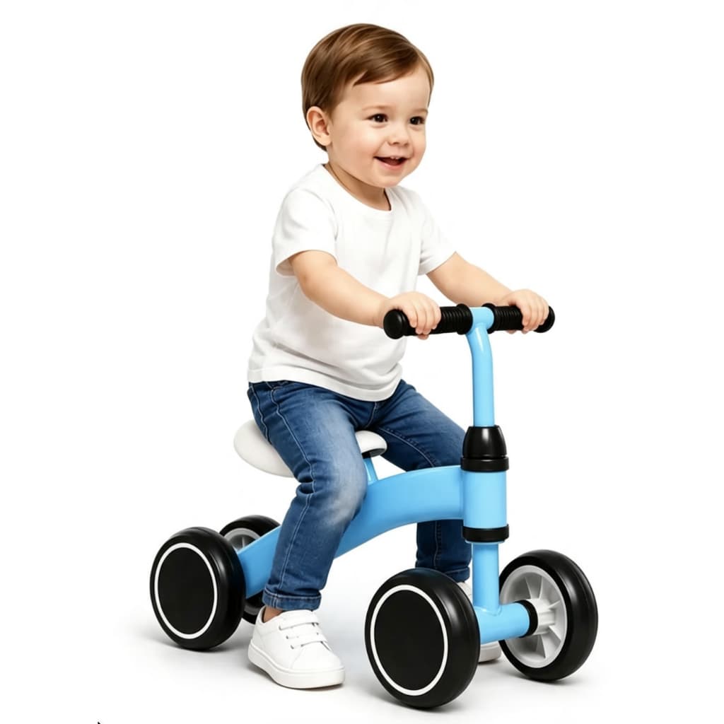 Bicicleta Equilíbrio, Infantil 4 Rodas, Sem Pedal, Ergonomica, Bebê Seguro