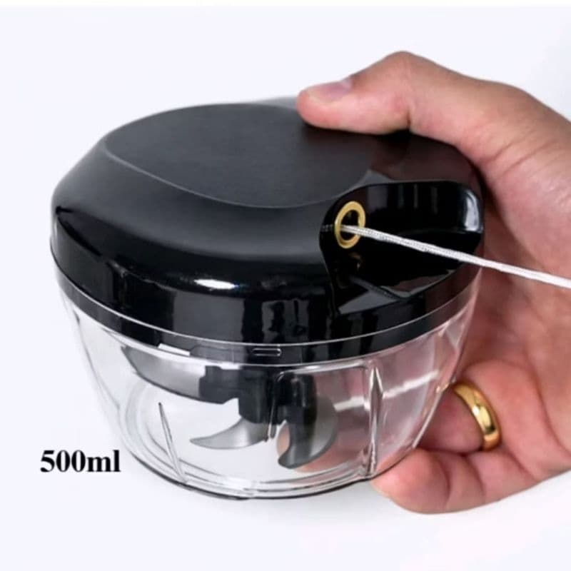 Processador de Alimentos Manual 500ml 3 Lâminas Triturador Picador de Alho Cebola Legumes Frutas