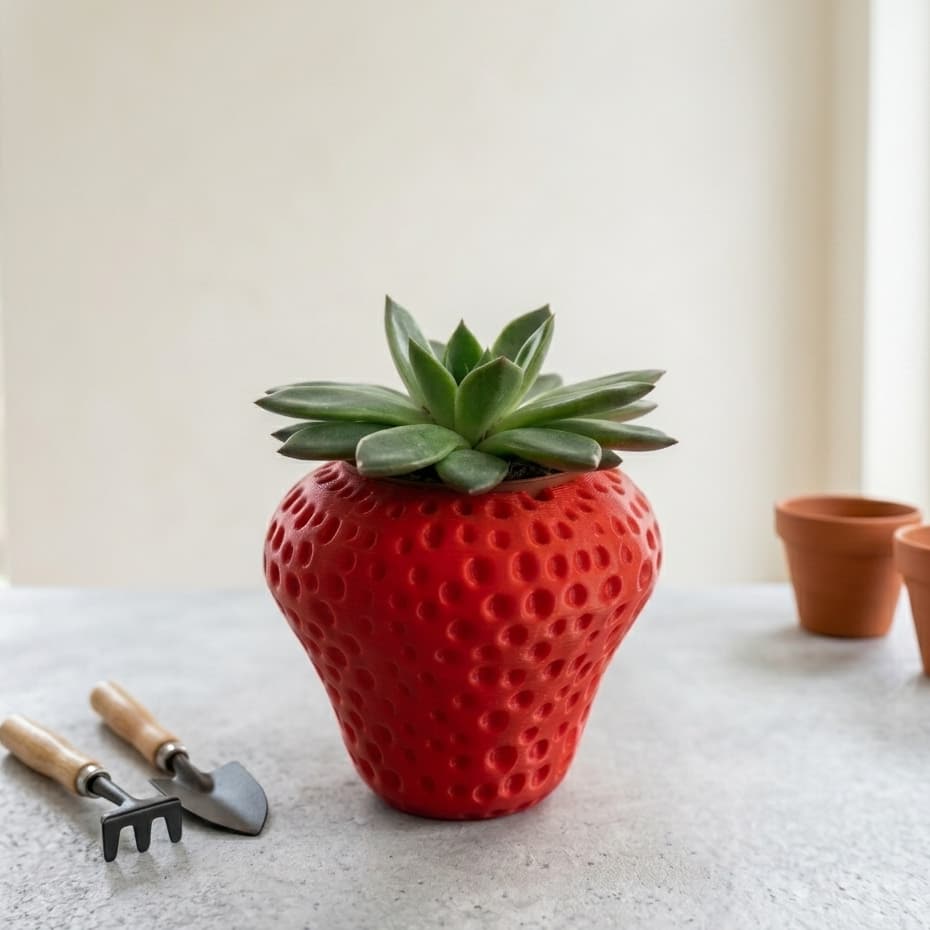 Vaso Morango para Suculentas Mini Vaso Decorativo 7cm Vaso de Planta Cactos Decoração Jardim